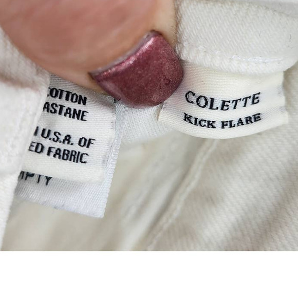 TRAVE Denim Colette White Kick Flare Raw Hem Casual Jeans Size 26 - Picture 7 of 8